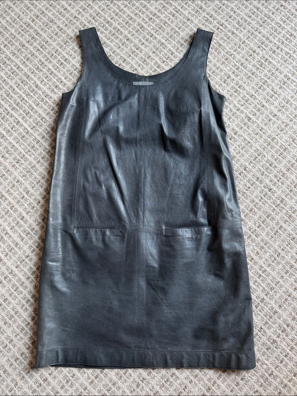 Vince dark gray leather shift dress
